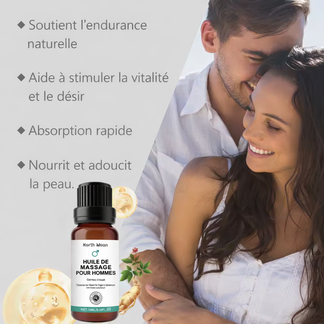 Huile de Massage Stimulante | Déchaîne des érections dures et puissantes
