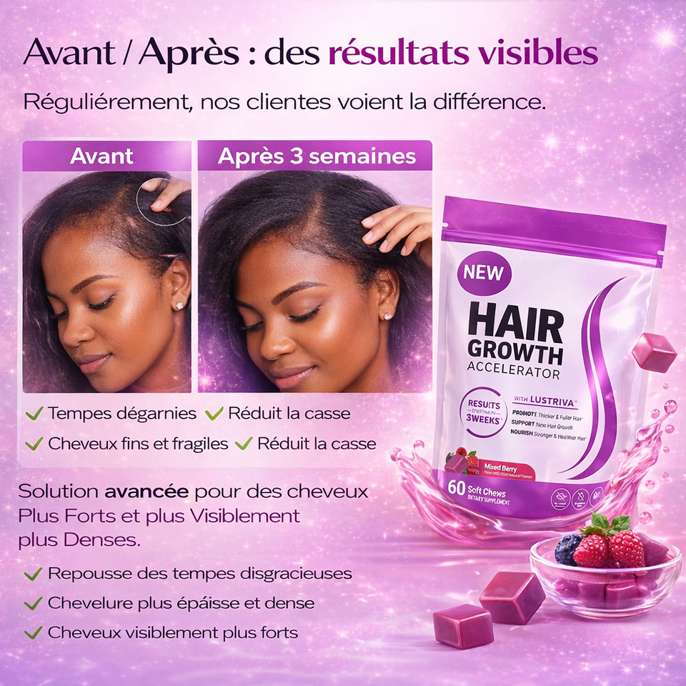 Hair Growth Accelerator - Gummies BINGO pour pousse de cheveux